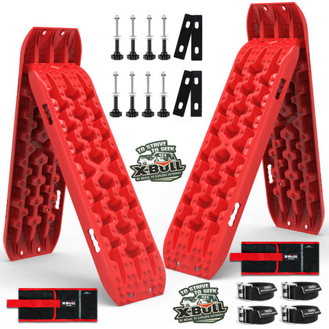 X-BULL Recovery tracks Boards 10T 2 Pairs Sand Mud Snow With Mounting Bolts pins Red