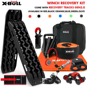 X-BULL Winch Recovery Kit with Mini Recovery TracksBoards Snatch Strap Off Road 4WD