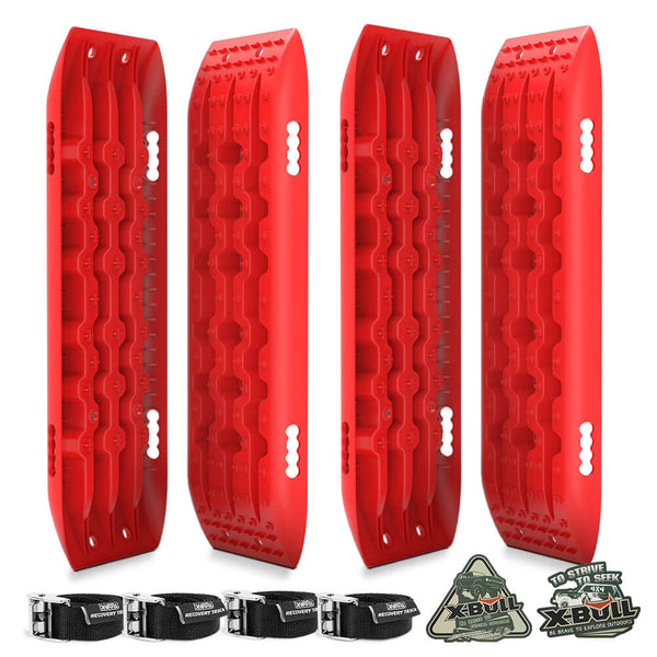 X-BULL Recovery tracks 10T Sand Mud Snow 2 pairs Offroad 4WD 4x4 2pc 91cm Gen 2.0 - red