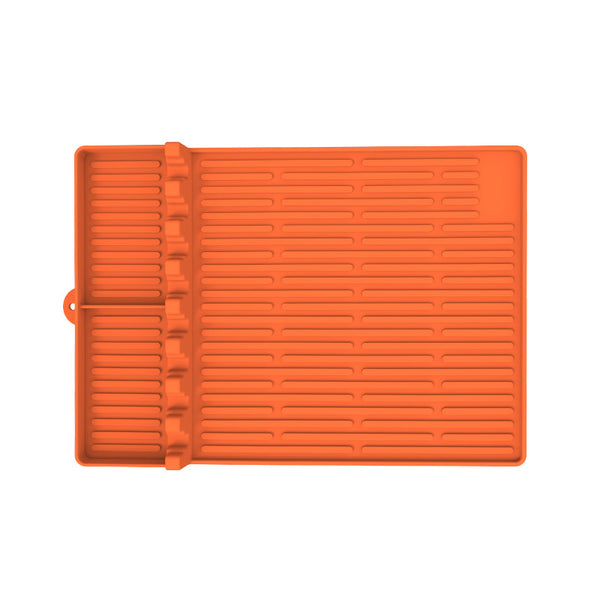 Orange Silicone BBQ Grilling Mat - Heat Resistant Side Rack Protector for Grills and Baking Trays